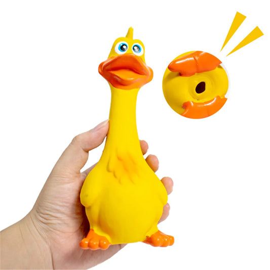 Pets Dog Toys Screaming Chicken Squeeze Sound Toy Rubber Duck Squeaky Chew Bite Resistant Toy Puppy Training Interactive