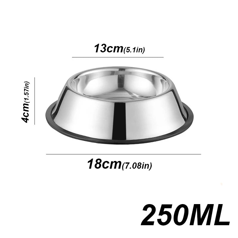 Keep your pet’s meals clean and stable with this Stainless Steel Pet Bowl. Durable, skidproof and anti‑ant, it offers safe feeding for dogs and cats, with six size options for perfect comfort at every meal.