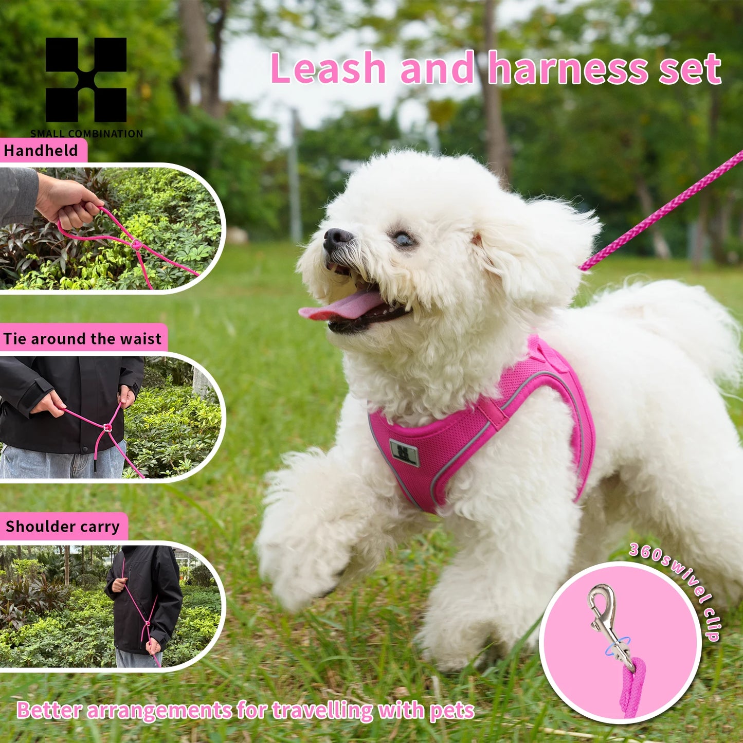 Get safer outdoor walks with this Adjustable Reflective Dog Harness and Leash Set. Ideal for small and medium dogs, it offers secure control, visibility, and comfort—perfect for Chihuahuas, Dachshunds and everyday pet walking.