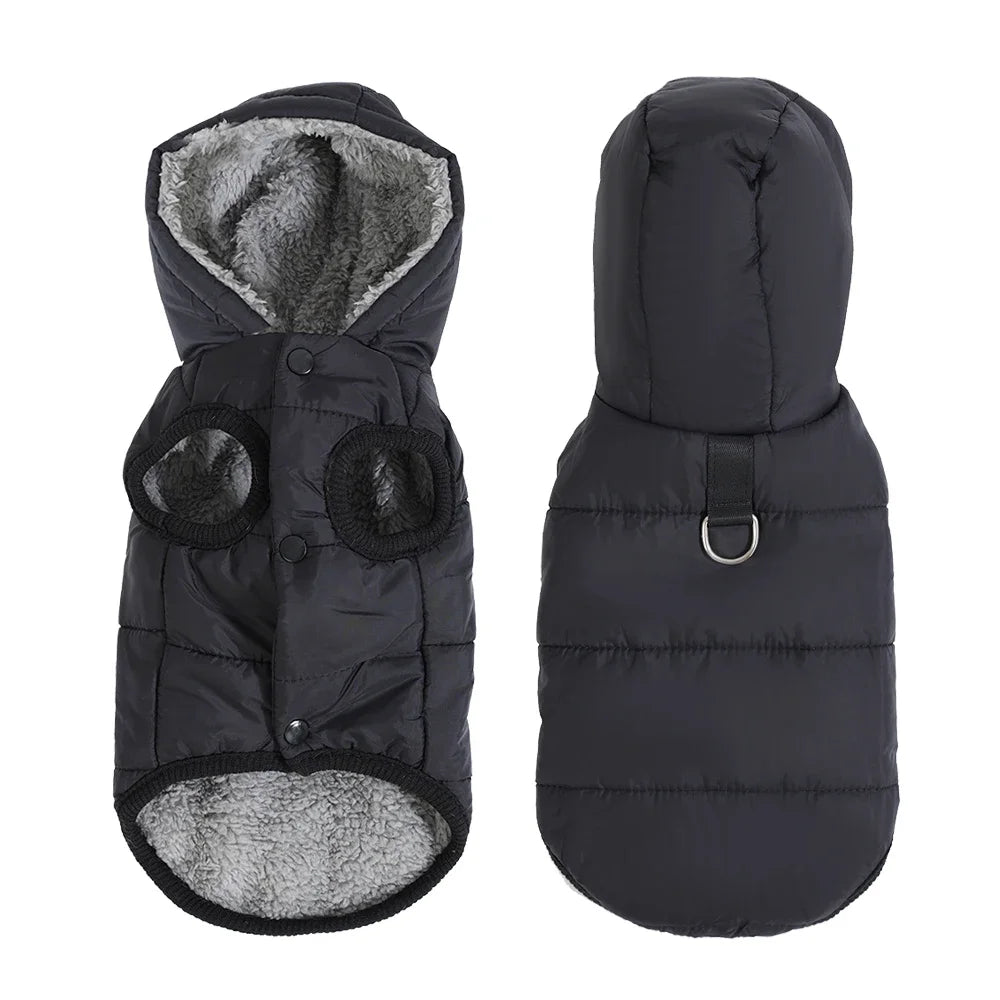 Keep your pet warm, dry and comfortable all winter. This thick, waterproof hooded jacket features soft fleece lining for cosy warmth, perfect for small and medium dogs or cats. Ideal for chilly walks and cold days.