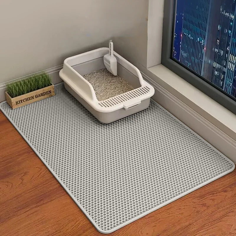 eep your home a sanctuary of comfort. This premium double-layer mat gently traps litter, keeping paws clean and floors pristine. Waterproof, non-slip, and durable—because your cat deserves the best and you deserve a mess-free, beautiful home. 🐾✨