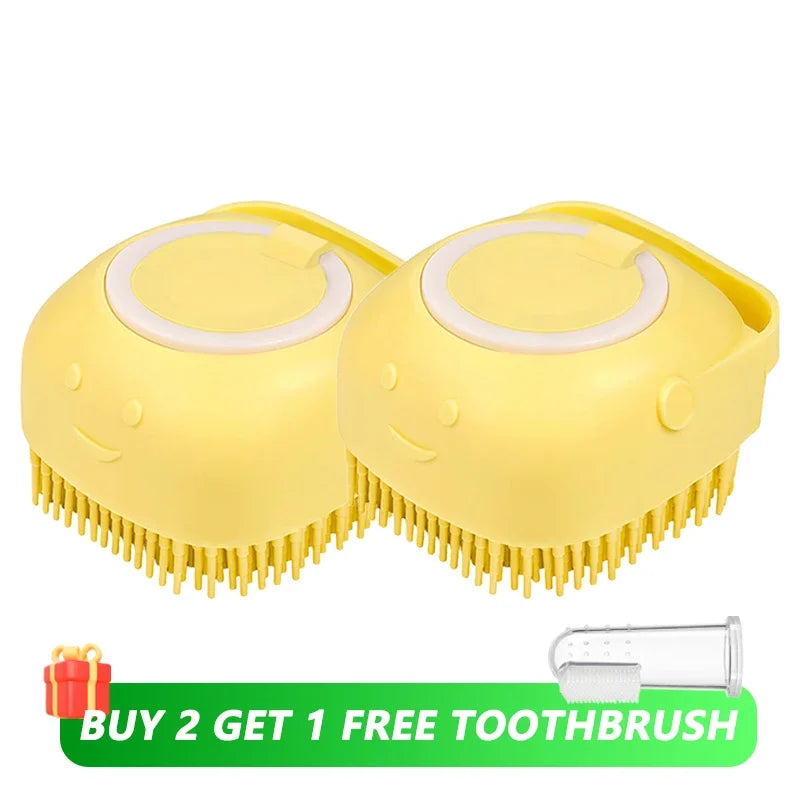 Turn bath time into a moment of pure bonding. This soft silicone brush gently massages your pet while the built-in dispenser ensures a deep, soothing clean. Give them the spa treatment they love and keep their coat shining with every gentle stroke. 🐾✨