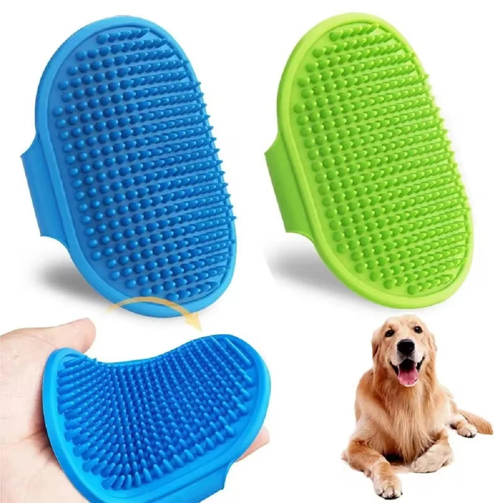 Provide soothing grooming with this soft Pet Bath Brush. Gentle rubber bristles massage, remove loose fur, clean easily, and relieve itches, turning baths and daily care into a relaxing, playful moment for cats and dogs.