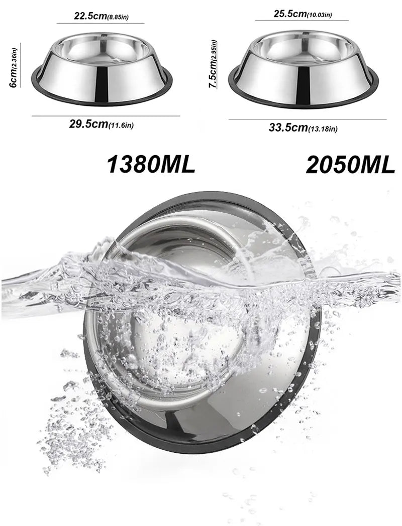 Keep your pet’s meals clean and stable with this Stainless Steel Pet Bowl. Durable, skidproof and anti‑ant, it offers safe feeding for dogs and cats, with six size options for perfect comfort at every meal.
