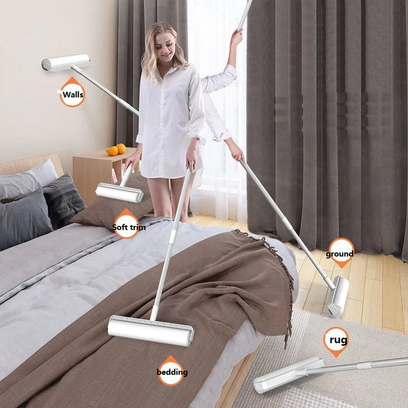 Say goodbye to pet hair and reclaim the comfort of your home. With a 124cm extendable handle, clean sofas and carpets effortlessly and without back pain. Essential for pet owners in the UK and EU who want a spotless home and more time to love their pets.
