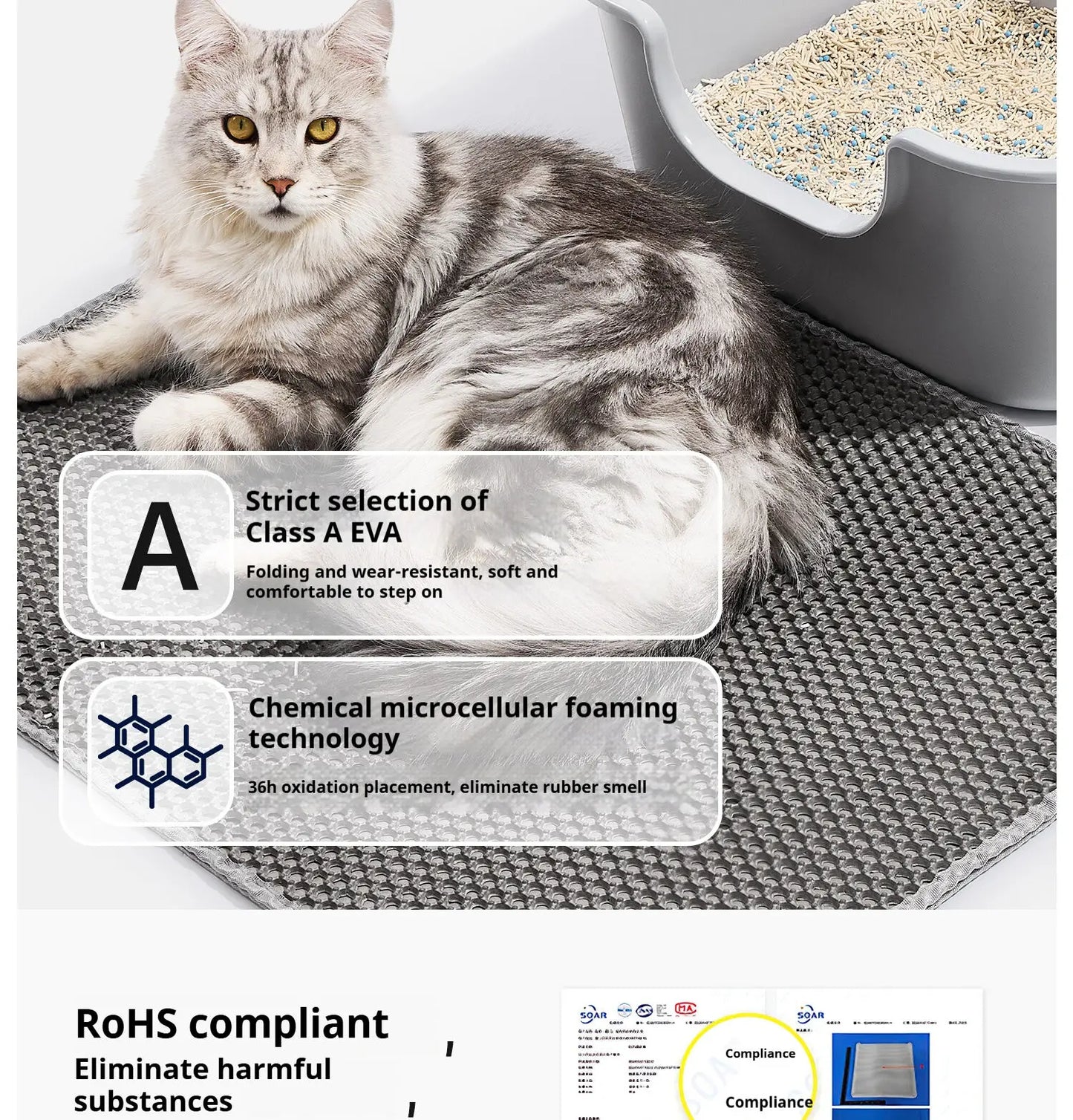 eep your home a sanctuary of comfort. This premium double-layer mat gently traps litter, keeping paws clean and floors pristine. Waterproof, non-slip, and durable—because your cat deserves the best and you deserve a mess-free, beautiful home. 🐾✨