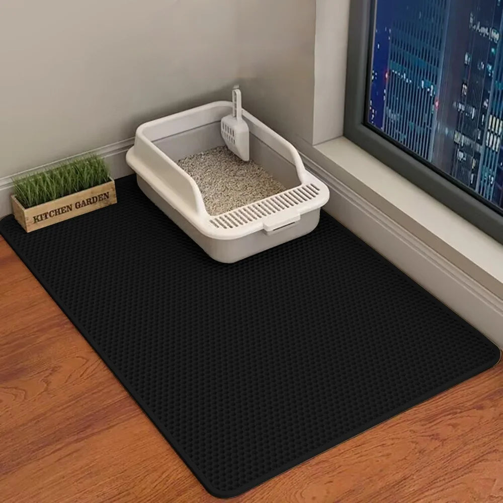 eep your home a sanctuary of comfort. This premium double-layer mat gently traps litter, keeping paws clean and floors pristine. Waterproof, non-slip, and durable—because your cat deserves the best and you deserve a mess-free, beautiful home. 🐾✨
