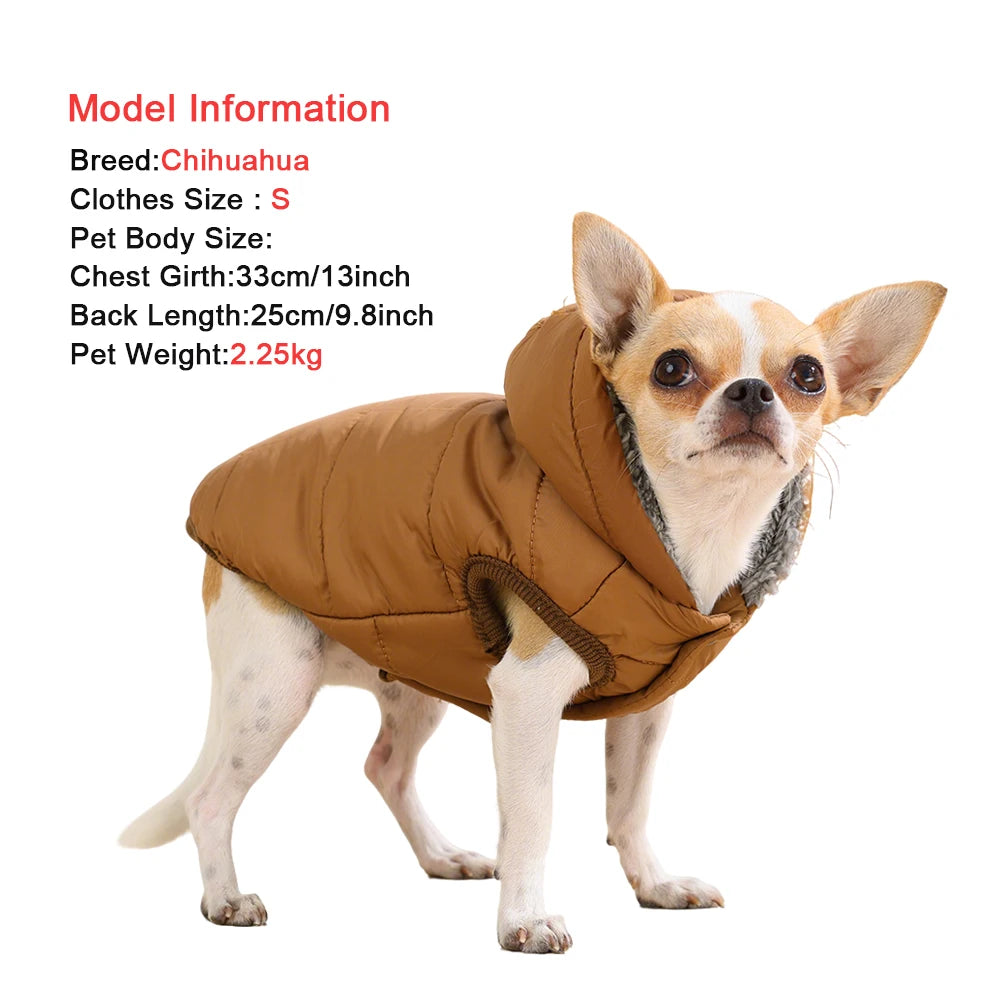 Keep your pet warm, dry and comfortable all winter. This thick, waterproof hooded jacket features soft fleece lining for cosy warmth, perfect for small and medium dogs or cats. Ideal for chilly walks and cold days.