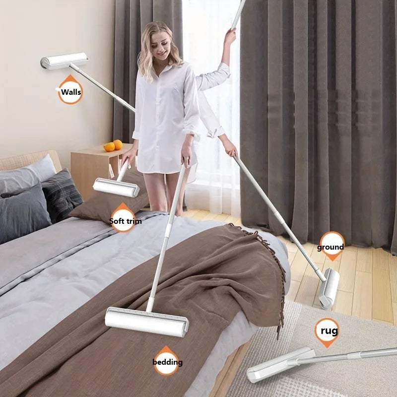 Say goodbye to pet hair and reclaim the comfort of your home. With a 124cm extendable handle, clean sofas and carpets effortlessly and without back pain. Essential for pet owners in the UK and EU who want a spotless home and more time to love their pets.