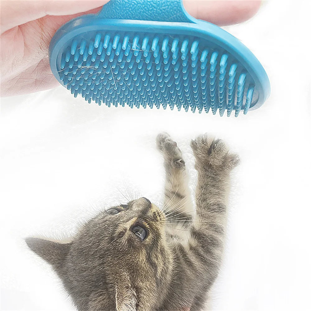 Provide soothing grooming with this soft Pet Bath Brush. Gentle rubber bristles massage, remove loose fur, clean easily, and relieve itches, turning baths and daily care into a relaxing, playful moment for cats and dogs.