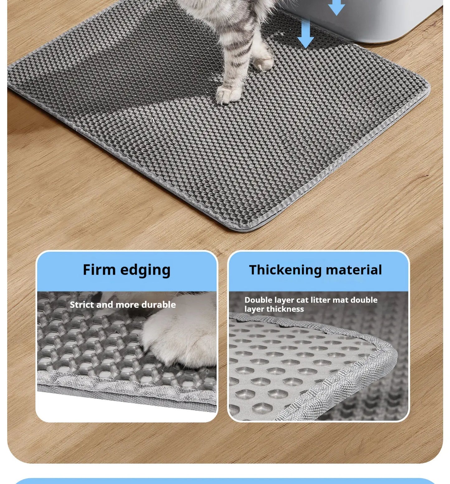 eep your home a sanctuary of comfort. This premium double-layer mat gently traps litter, keeping paws clean and floors pristine. Waterproof, non-slip, and durable—because your cat deserves the best and you deserve a mess-free, beautiful home. 🐾✨