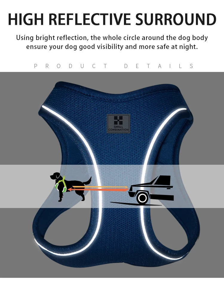 Get safer outdoor walks with this Adjustable Reflective Dog Harness and Leash Set. Ideal for small and medium dogs, it offers secure control, visibility, and comfort—perfect for Chihuahuas, Dachshunds and everyday pet walking.