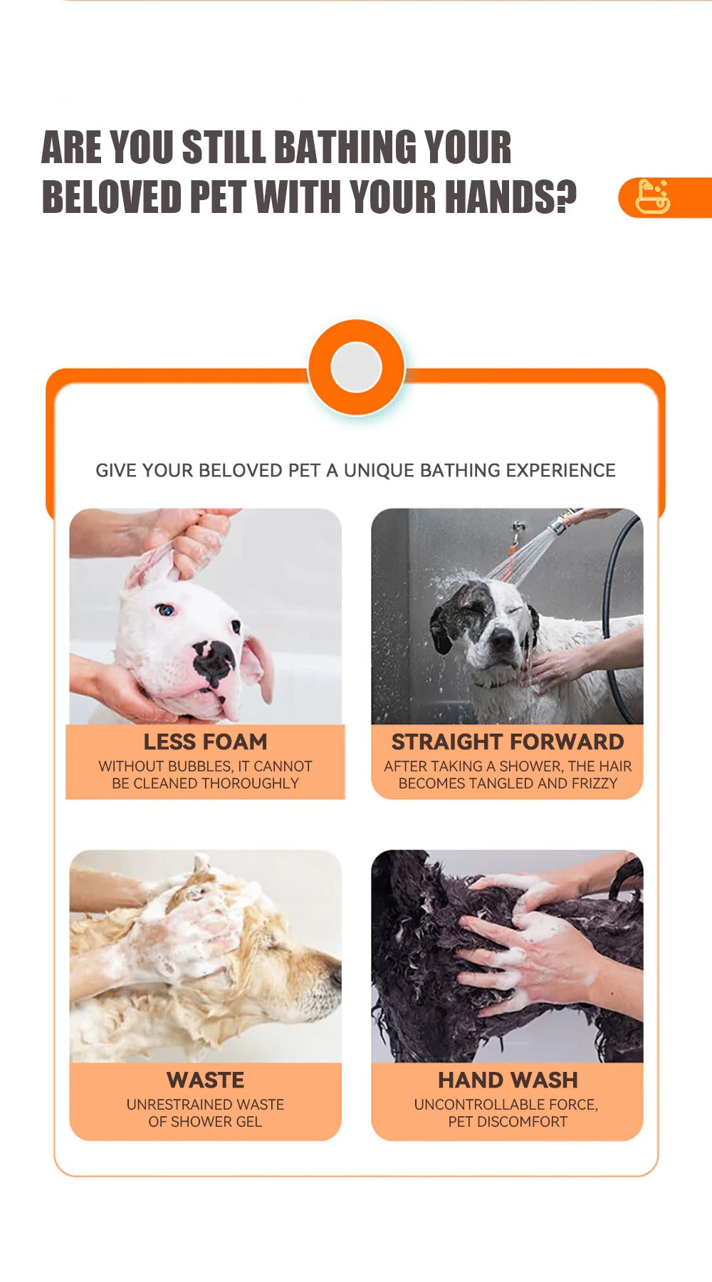 Turn bath time into a moment of pure bonding. This soft silicone brush gently massages your pet while the built-in dispenser ensures a deep, soothing clean. Give them the spa treatment they love and keep their coat shining with every gentle stroke. 🐾✨
