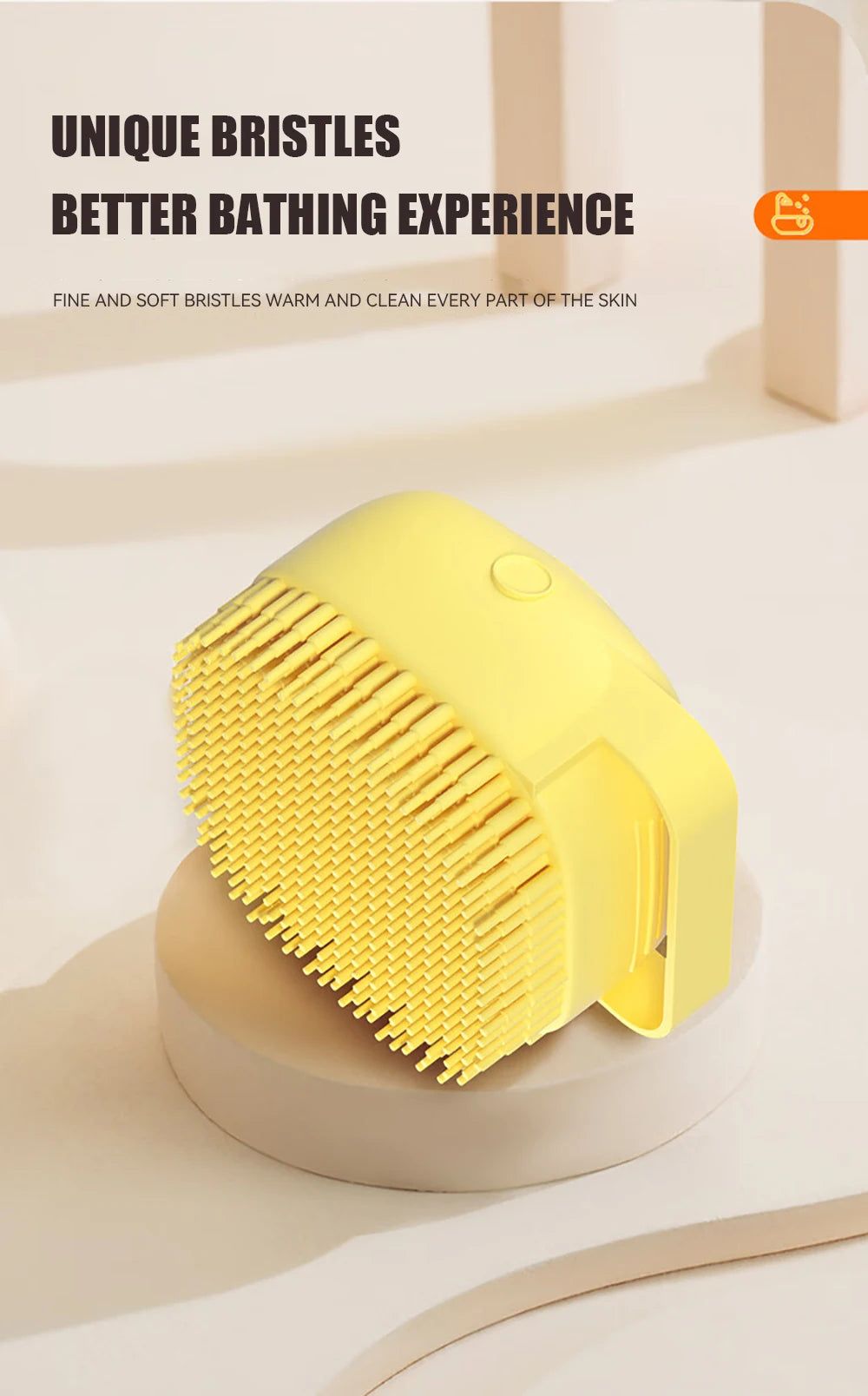Turn bath time into a moment of pure bonding. This soft silicone brush gently massages your pet while the built-in dispenser ensures a deep, soothing clean. Give them the spa treatment they love and keep their coat shining with every gentle stroke. 🐾✨