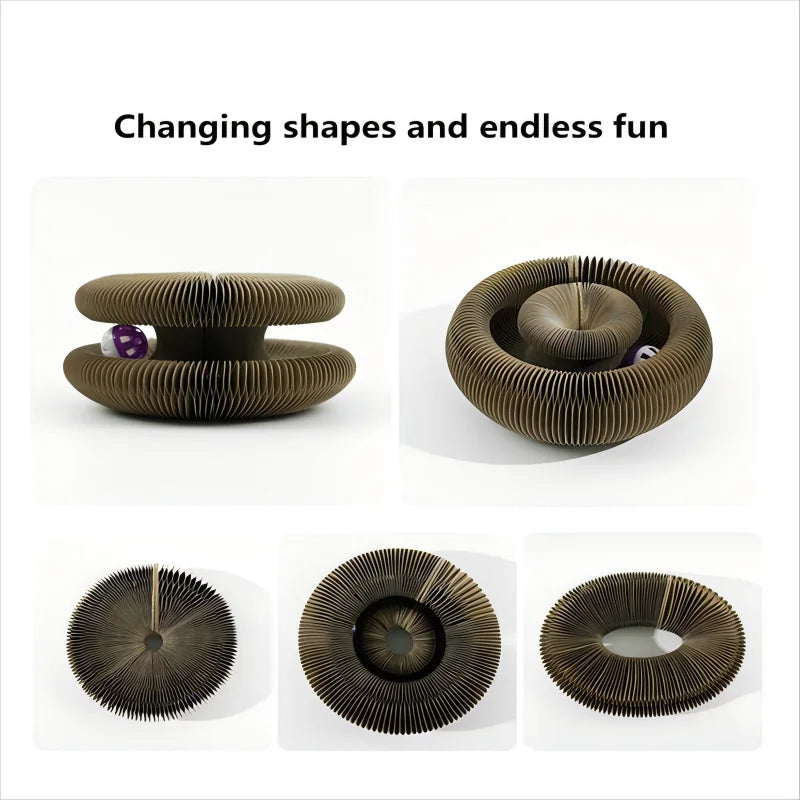 Bring fun and comfort to your cat with this Foldable Magic Organ Scratching Board. Made of durable, recyclable cardboard, it satisfies scratching instincts, offers a cozy rest spot, and keeps playtime interactive and engaging every day.