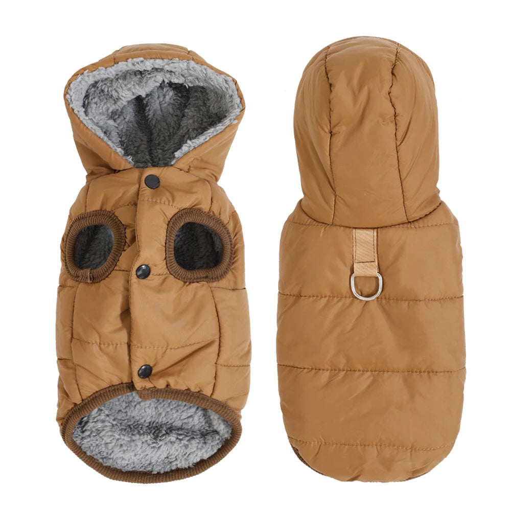 Keep your pet warm, dry and comfortable all winter. This thick, waterproof hooded jacket features soft fleece lining for cosy warmth, perfect for small and medium dogs or cats. Ideal for chilly walks and cold days.