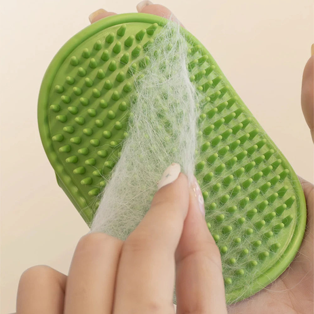 Provide soothing grooming with this soft Pet Bath Brush. Gentle rubber bristles massage, remove loose fur, clean easily, and relieve itches, turning baths and daily care into a relaxing, playful moment for cats and dogs.