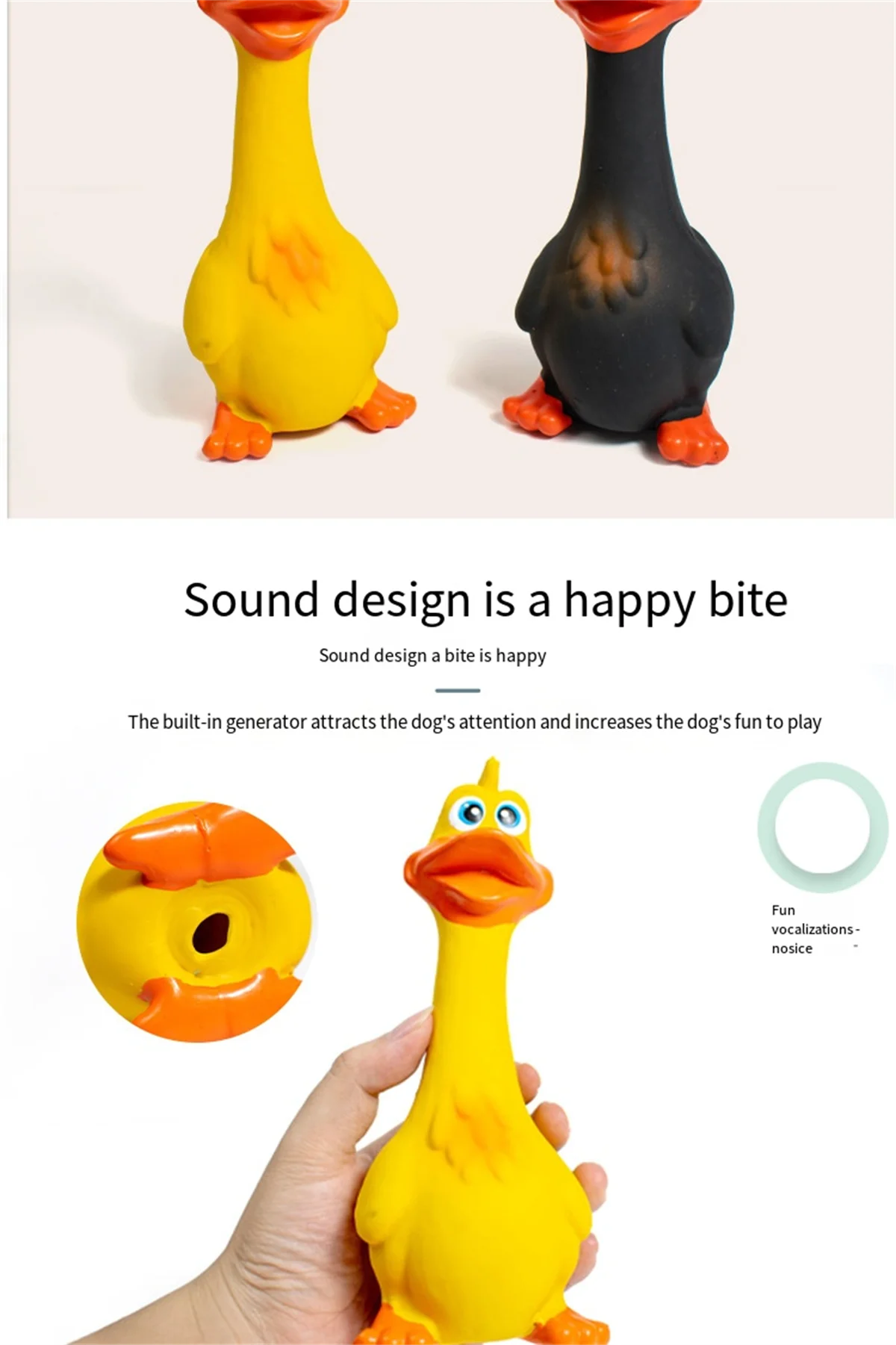 Pets Dog Toys Screaming Chicken Squeeze Sound Toy Rubber Duck Squeaky Chew Bite Resistant Toy Puppy Training Interactive