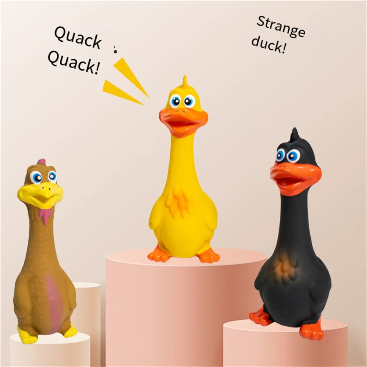 Pets Dog Toys Screaming Chicken Squeeze Sound Toy Rubber Duck Squeaky Chew Bite Resistant Toy Puppy Training Interactive