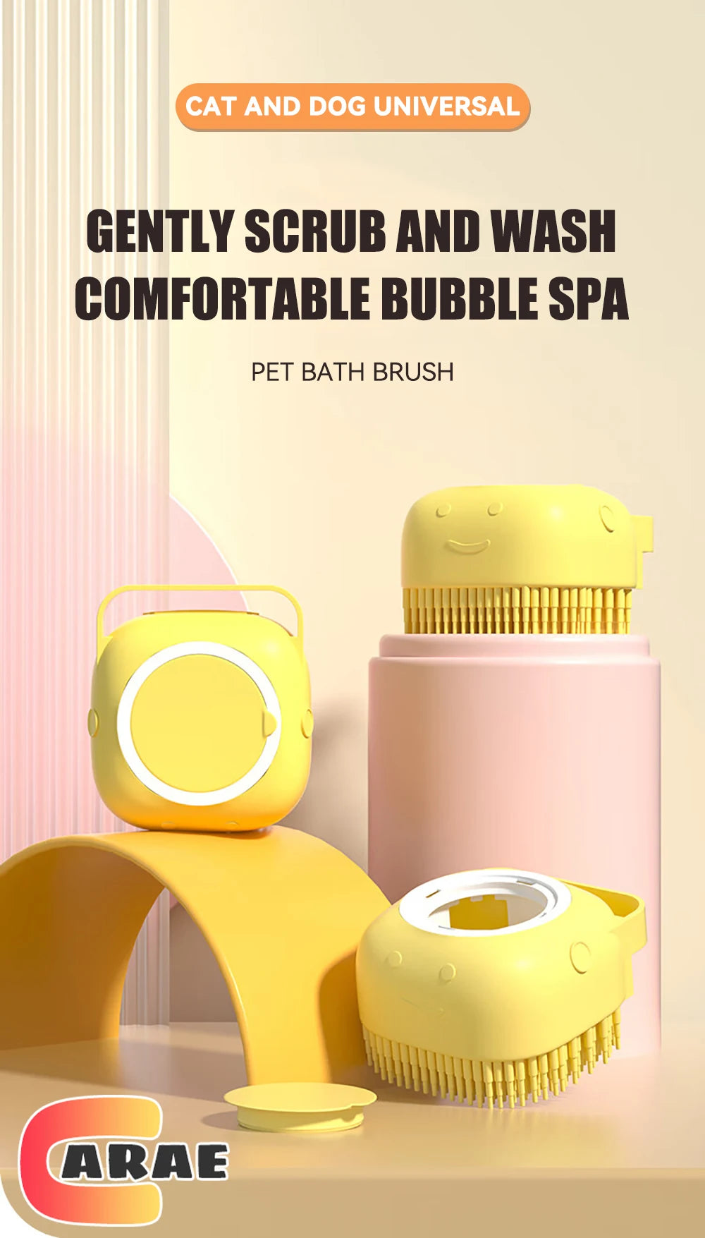Turn bath time into a moment of pure bonding. This soft silicone brush gently massages your pet while the built-in dispenser ensures a deep, soothing clean. Give them the spa treatment they love and keep their coat shining with every gentle stroke. 🐾✨