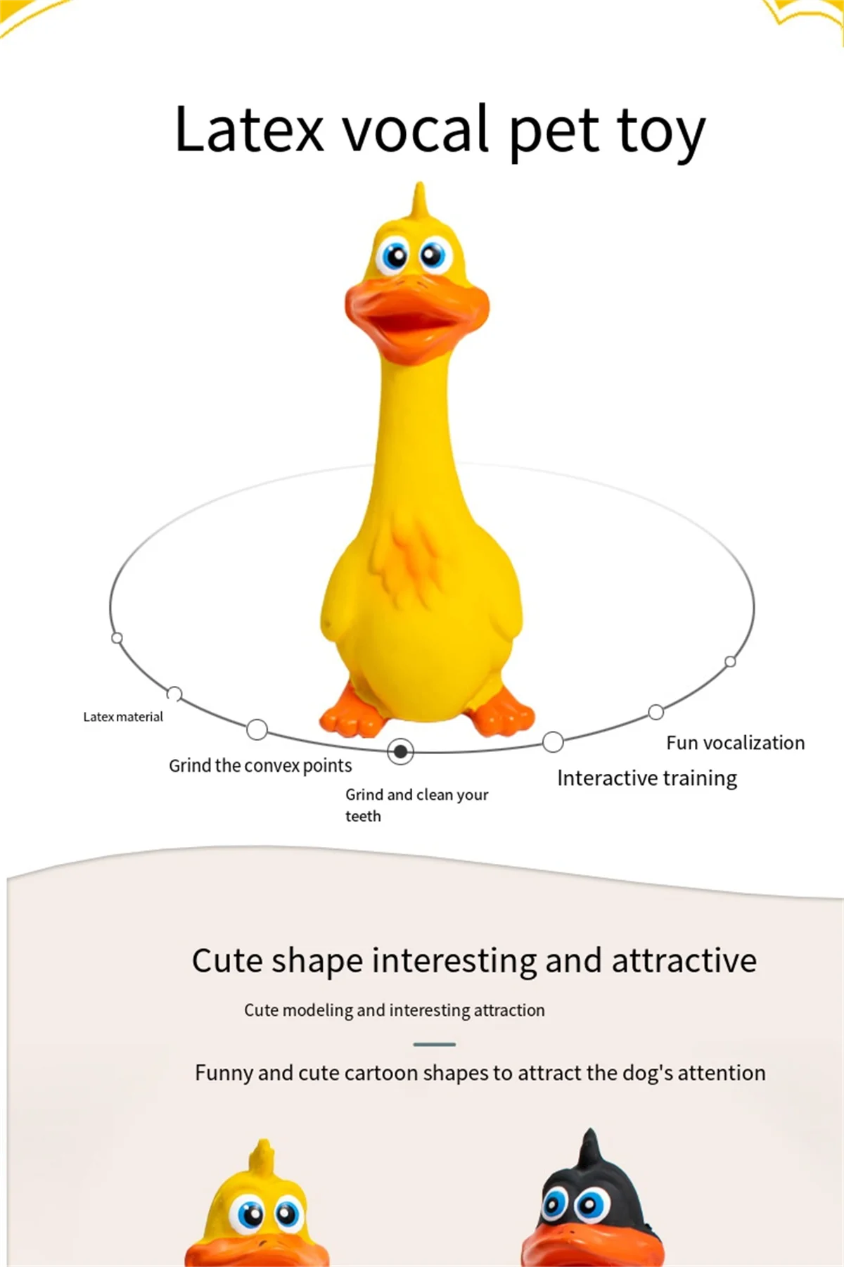 Pets Dog Toys Screaming Chicken Squeeze Sound Toy Rubber Duck Squeaky Chew Bite Resistant Toy Puppy Training Interactive